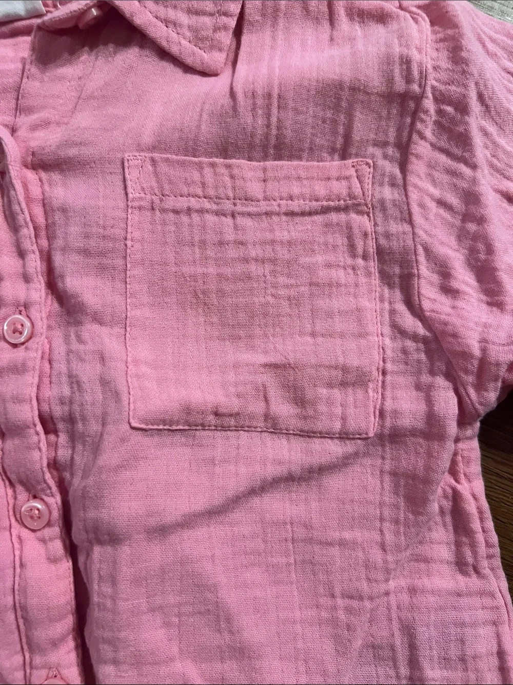GAP Pink Short Sleeve Button Set - Top & Shorts